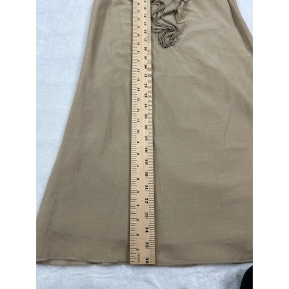 NWT Hallhuber Beige Sleeveless Ruffled Collar Silk Blend Dress Size 34 - Picture 4 of 12
